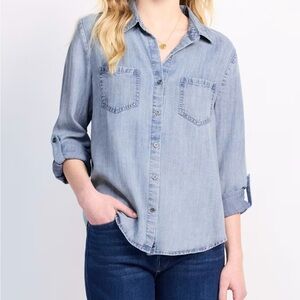 Women's Denim Button-Up Shirt